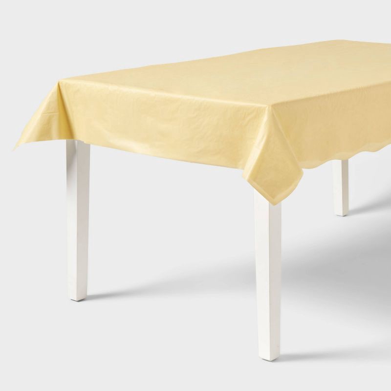 slide 1 of 3, Rectangular Disposable Table Cover Yellow - Spritz™, 1 ct