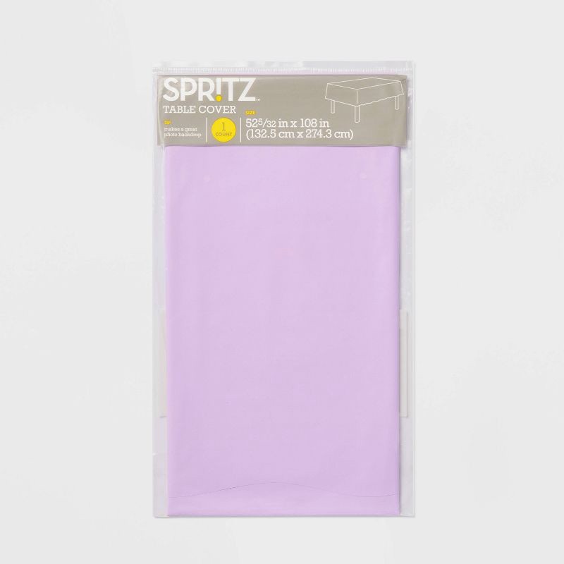 slide 3 of 3, Rectangular Disposable Table Cover Light Purple - Spritz™, 1 ct