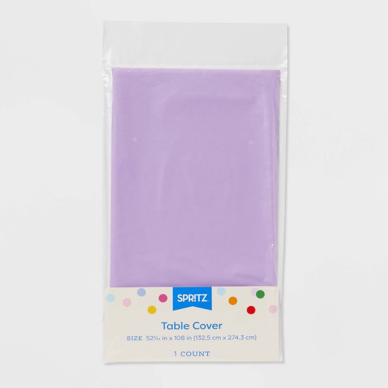 slide 3 of 3, Rectangular Disposable Table Cover Light Purple - Spritz™, 1 ct