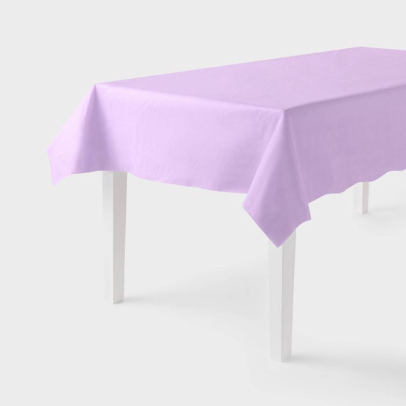 slide 1 of 3, Rectangular Disposable Table Cover Light Purple - Spritz™, 1 ct