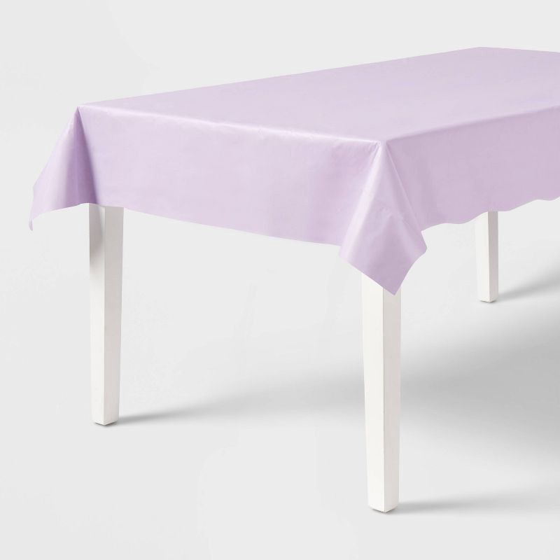 slide 1 of 3, Rectangular Disposable Table Cover Light Purple - Spritz™, 1 ct