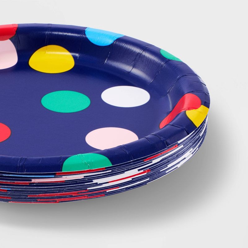 slide 3 of 3, 20ct Confetti Dots Snack Plates - Spritz™, 20 ct