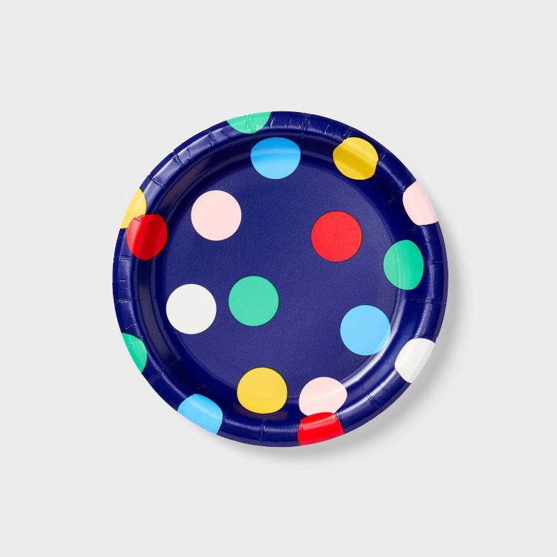 slide 1 of 3, 20ct Confetti Dots Snack Plates - Spritz™, 20 ct