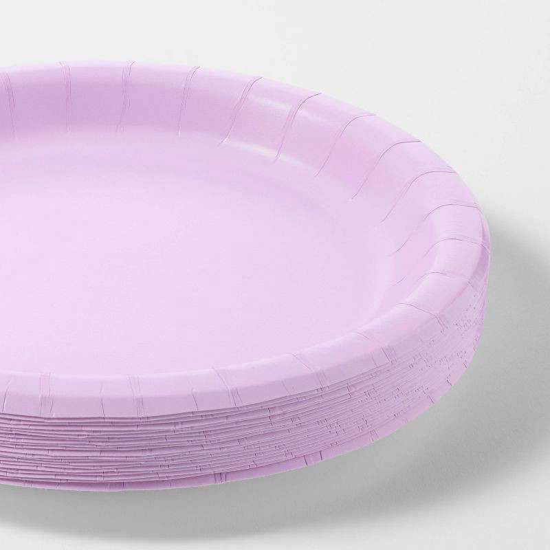 slide 3 of 3, 20ct 8.5" Disposable Dinner Plates Light Purple - Spritz™, 20 ct