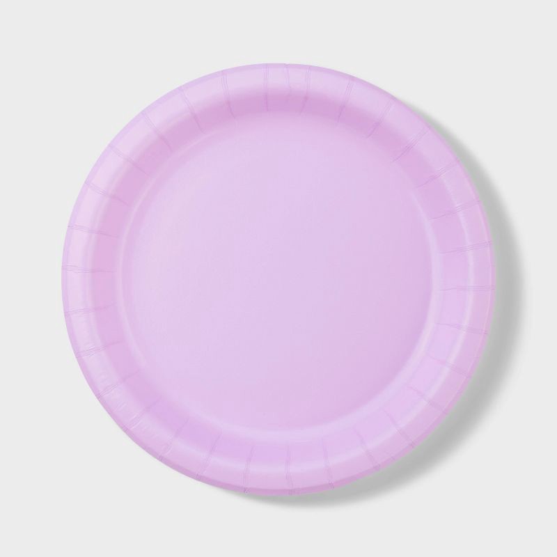 slide 1 of 3, 20ct 8.5" Disposable Dinner Plates Light Purple - Spritz™, 20 ct