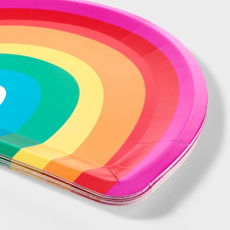 slide 3 of 3, 10ct Rainbow Shaped Snack Plates - Spritz™, 10 ct