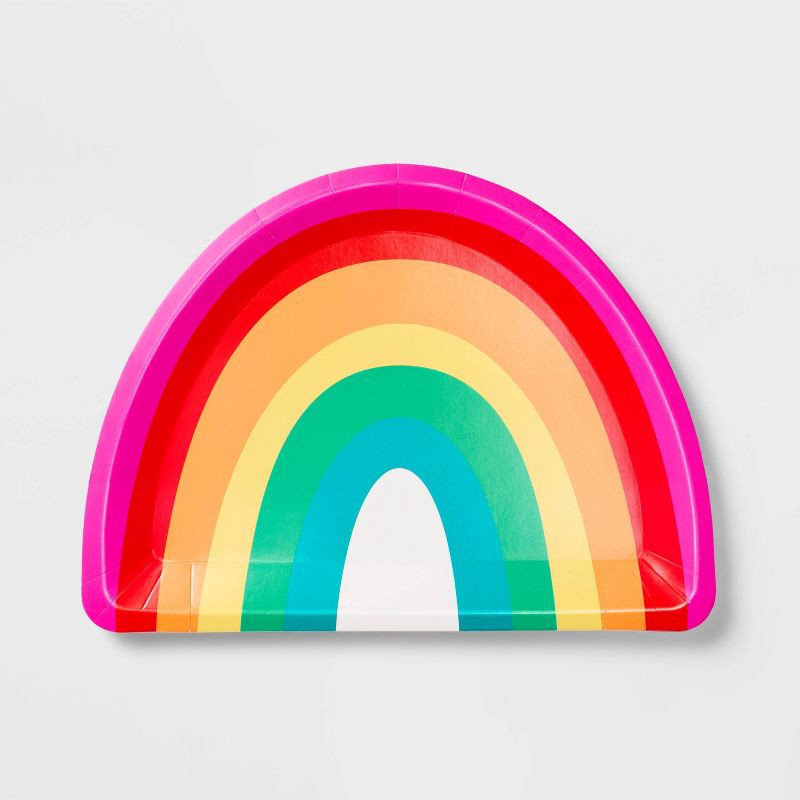 slide 1 of 3, 10ct Rainbow Shaped Snack Plates - Spritz™, 10 ct