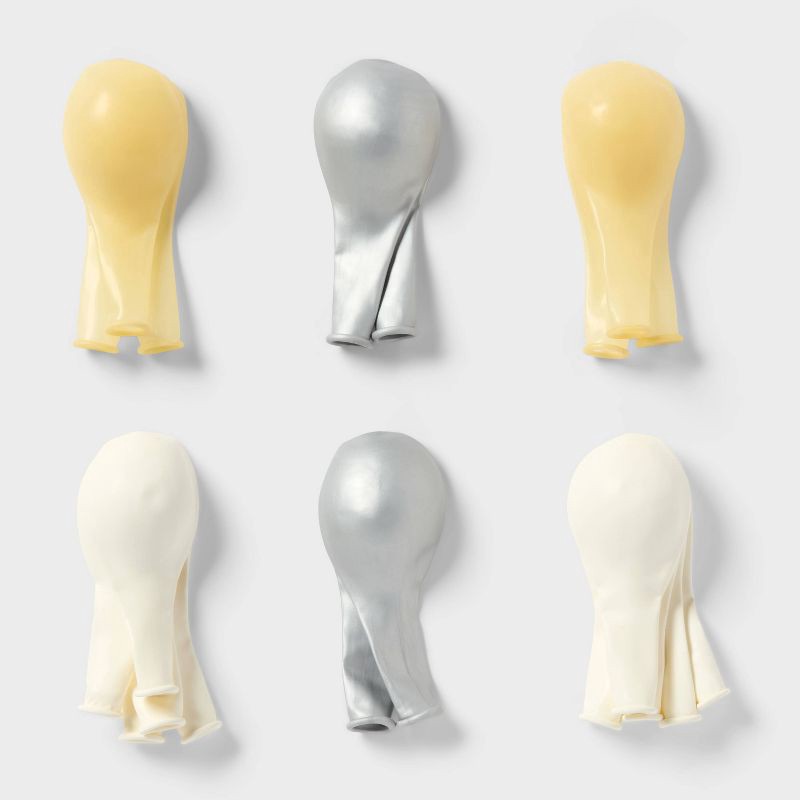 slide 3 of 4, 20ct Balloon Pack Chrome Silver/White - Spritz™, 20 ct