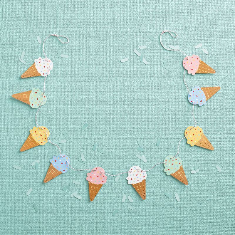 slide 2 of 4, Ice Cream Garland with Gold Metallic - Spritz™, 1 ct