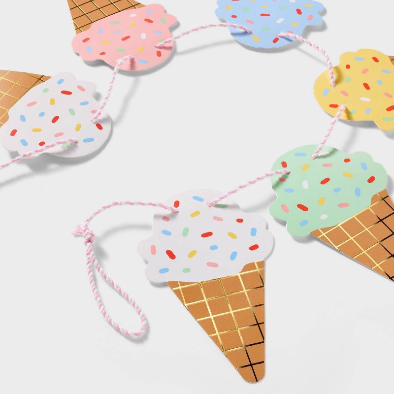 slide 3 of 4, Ice Cream Garland with Gold Metallic - Spritz™, 1 ct