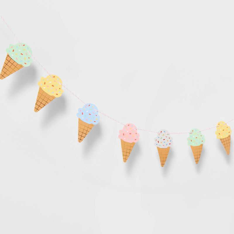 slide 1 of 4, Ice Cream Garland with Gold Metallic - Spritz™, 1 ct