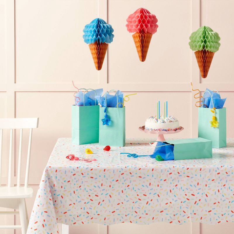 slide 2 of 3, Sprinkle Print Ice Cream Social Rectangular Table Cover - Spritz™, 1 ct
