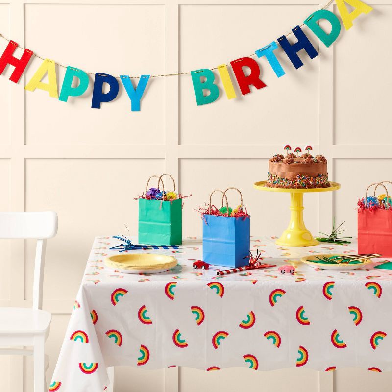 slide 2 of 3, Rainbow Gradient Border Print Rectangular Table Cover - Spritz™, 1 ct