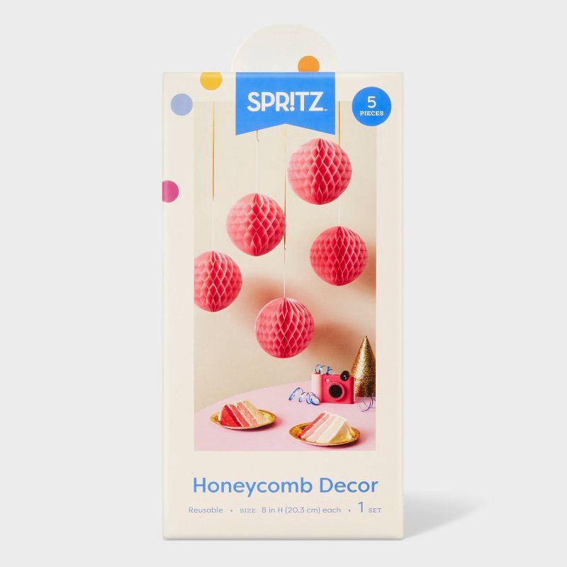 slide 3 of 3, 5ct Light Pink Honeycombs - Spritz™, 5 ct