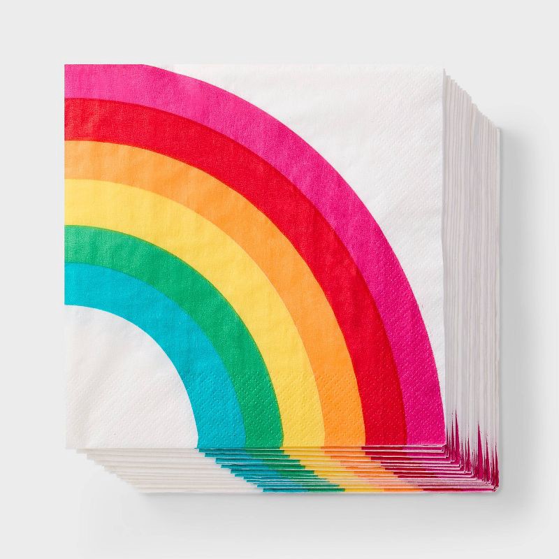 slide 1 of 2, 30ct Rainbow Lunch Napkins - Spritz™, 30 ct