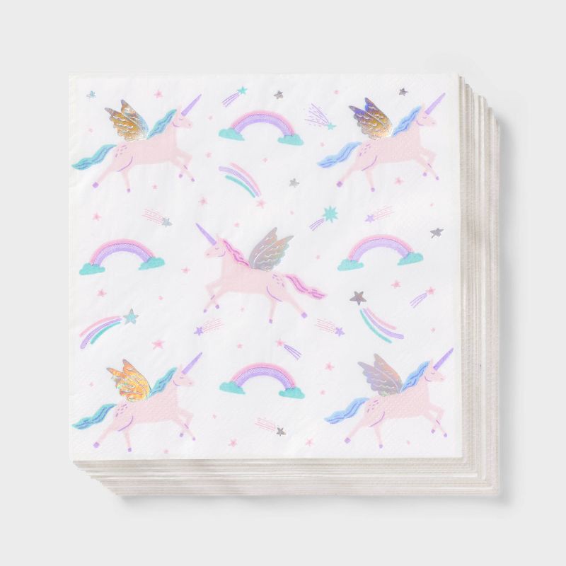 slide 1 of 3, 30ct Unicorn Lunch Napkins - Spritz™, 30 ct