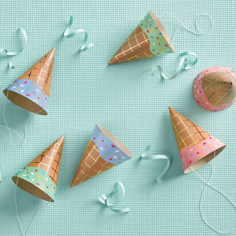slide 2 of 3, 10ct 5" Ice Cream Party Hats - Spritz™, 10 ct