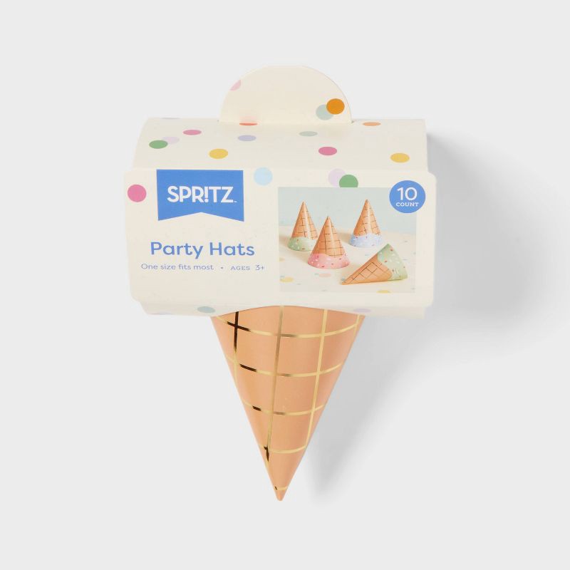slide 3 of 3, 10ct 5" Ice Cream Party Hats - Spritz™, 10 ct