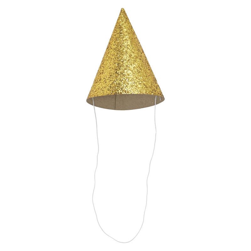 slide 4 of 4, 10ct 5" Glittered Party Hats Gold - Spritz™, 10 ct