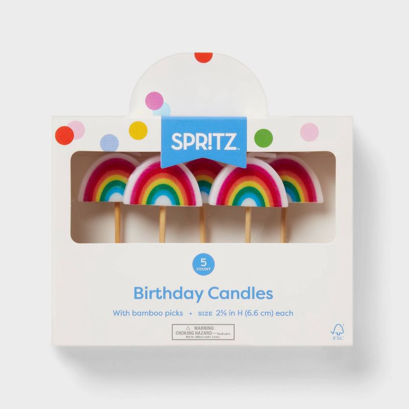 slide 3 of 4, 5ct Rainbow Shaped Candles - Spritz™, 5 ct