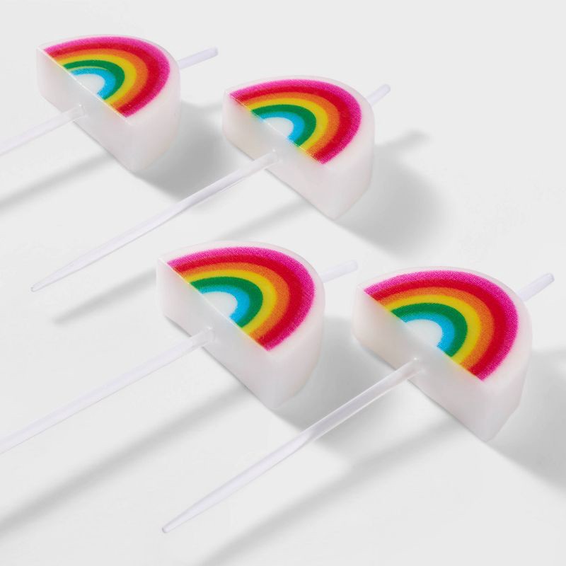 slide 4 of 4, 5ct Rainbow Shaped Candles - Spritz™, 5 ct