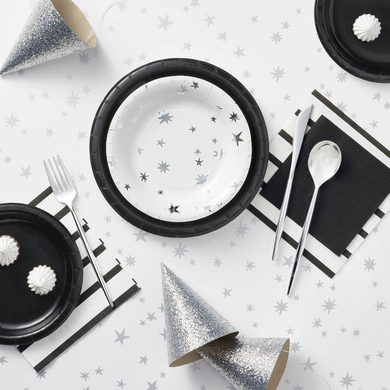 slide 2 of 3, 10ct 5" Glittered Party Hats Silver - Spritz™, 10 ct