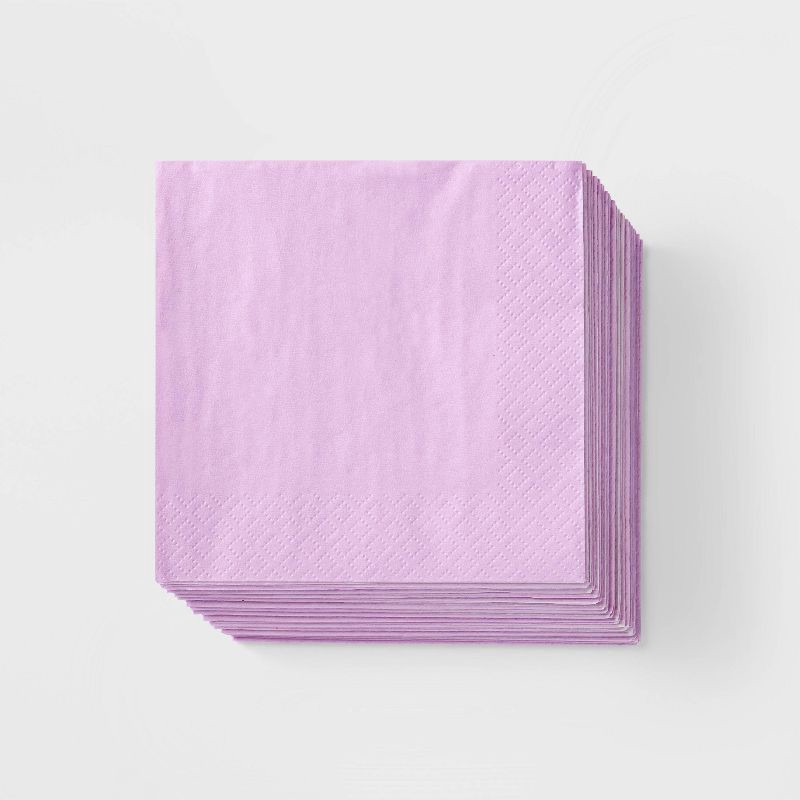 slide 1 of 3, 30ct Beverage Napkins Light Purple - Spritz™, 30 ct