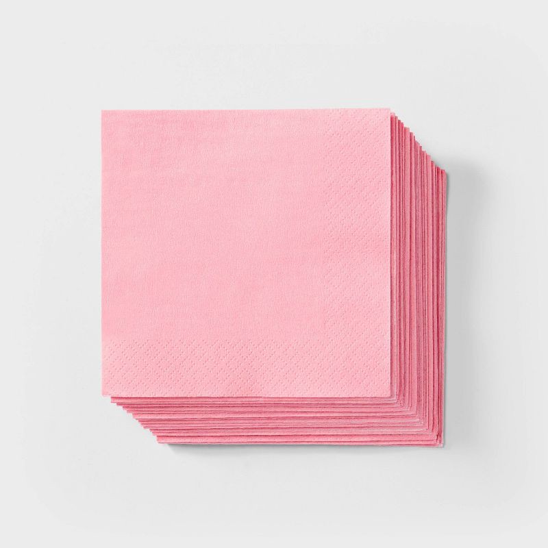 slide 1 of 3, 30ct Beverage Napkins Light Pink - Spritz™, 30 ct