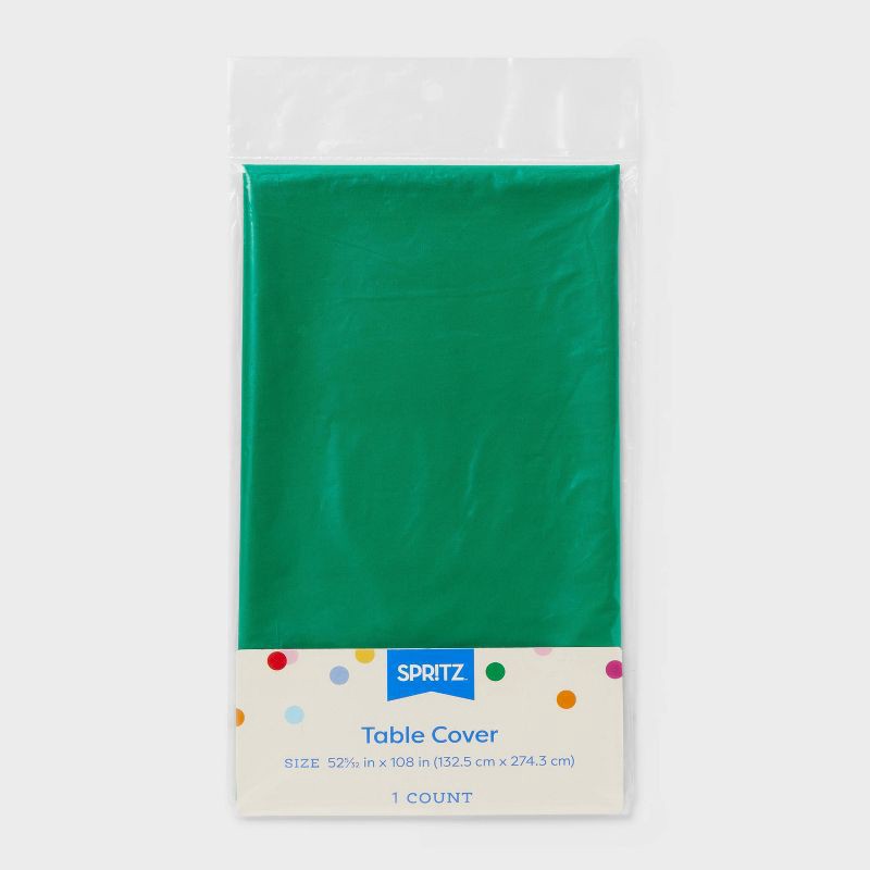 slide 3 of 4, Green Rectangular Table Cover - Spritz™, 1 ct
