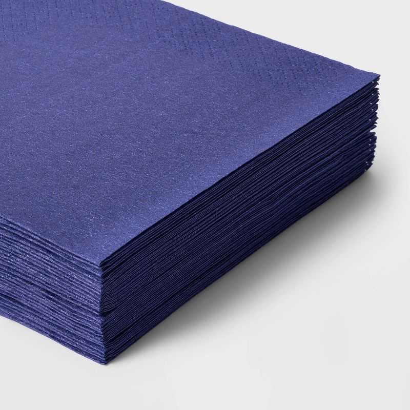 slide 3 of 3, 30ct Beverage Napkins Navy - Spritz™, 30 ct