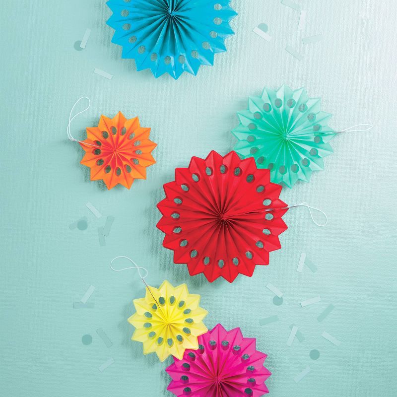 slide 2 of 3, 6ct Paper Fans - Spritz™, 6 ct