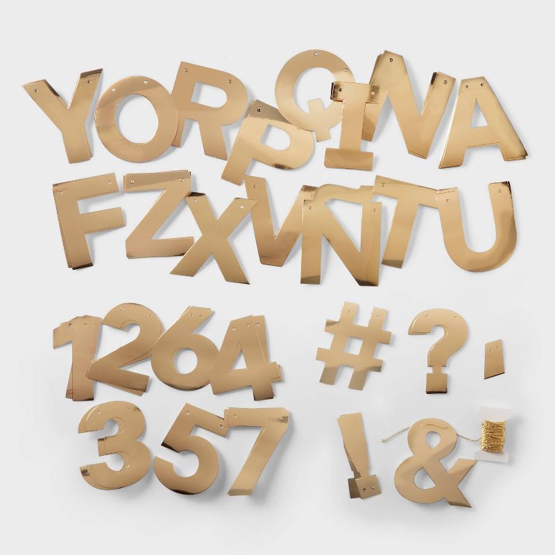 slide 3 of 4, Gold Metallic Create Your Own Banner - Spritz™, 1 ct