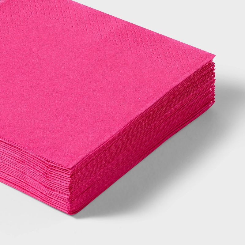 slide 3 of 3, 30ct Beverage Napkins Hot Pink - Spritz™, 30 ct