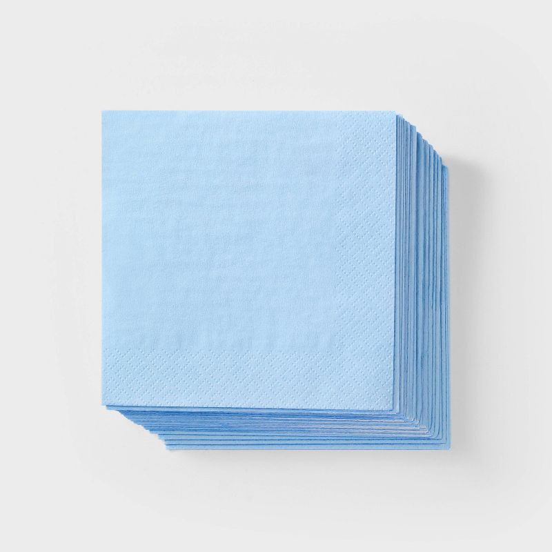 slide 1 of 3, 30ct Blue Beverage Napkins - Spritz™, 30 ct