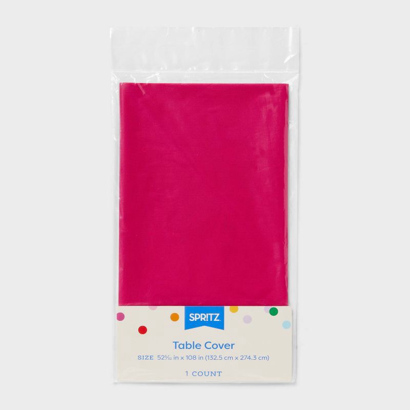 slide 3 of 4, Hot Pink Rectangular Table Cover - Spritz™, 1 ct
