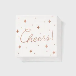 30ct Beverage Napkins 'Cheers' Rose Gold - Spritz™