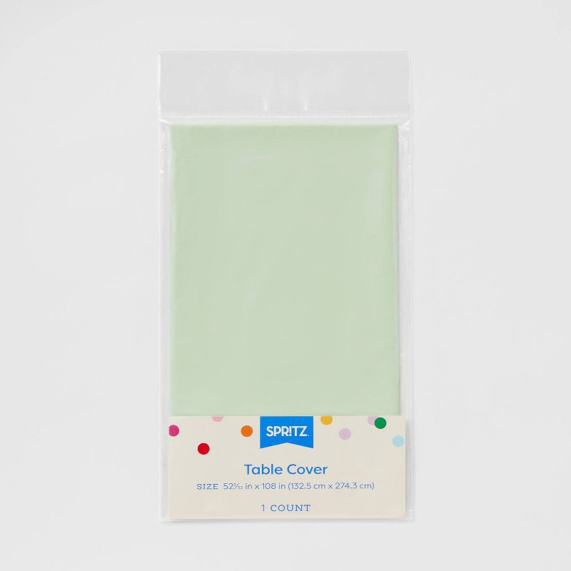 slide 3 of 4, Sage Rectangular Table Cover - Spritz™, 1 ct