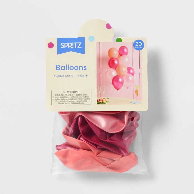 slide 4 of 4, 20ct Balloons Chrome Hot Pink - Spritz™, 20 ct