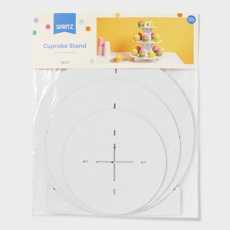 slide 3 of 3, White 3-Tier Cupcake Stand - Spritz™, 1 ct