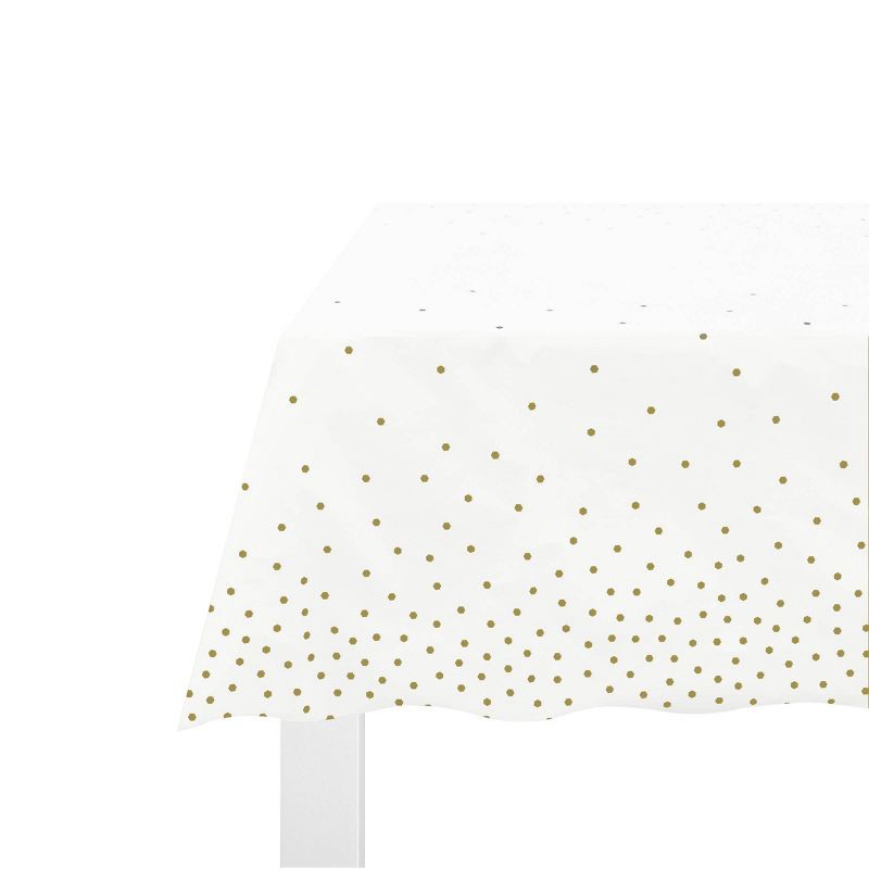 slide 4 of 6, Gold Confetti Print Rectangular Table Cover - Spritz™, 1 ct