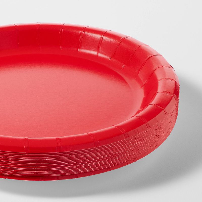 slide 3 of 3, 20ct 8.5" Disposable Dinner Plates Red - Spritz™, 20 ct