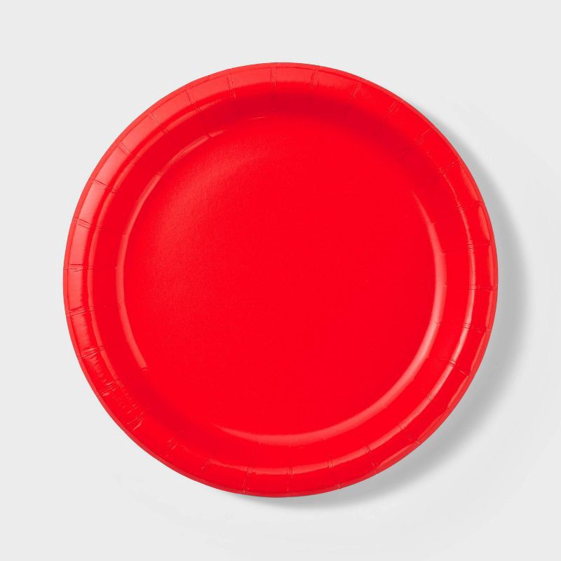 slide 1 of 3, 20ct 8.5" Disposable Dinner Plates Red - Spritz™, 20 ct