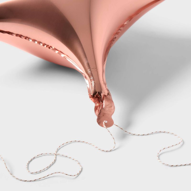 slide 3 of 5, 3ct Rose Gold Star Shaped Foil Balloons - Spritz™, 3 ct