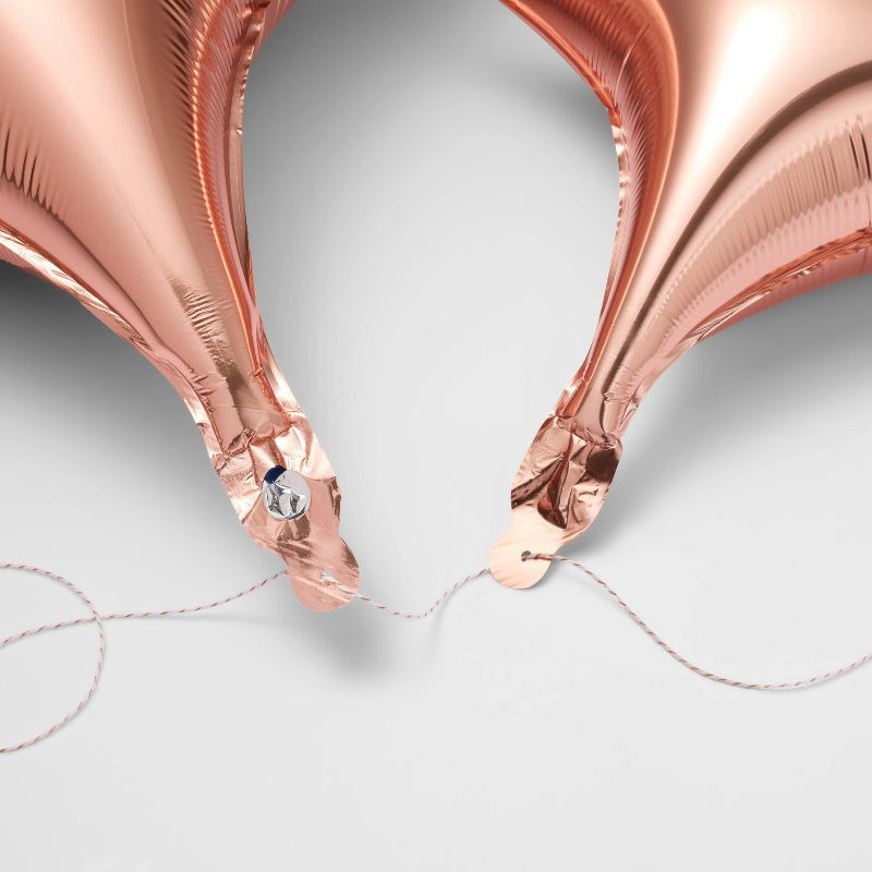 slide 3 of 7, 3ct Rose Gold Quadrangle Star Shaped Foil Balloons - Spritz™, 3 ct