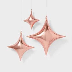 3ct Rose Gold Star Shaped Foil Balloons - Spritz™