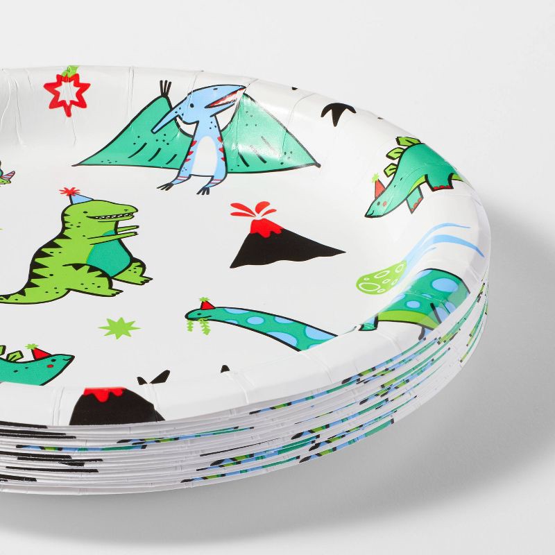 slide 3 of 3, 20ct 8.5" Disposable Dinosaur Dinner Plates - Spritz™, 20 ct