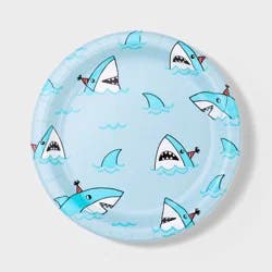 20ct 8.5" Disposable Shark Dinner Plates - Spritz™