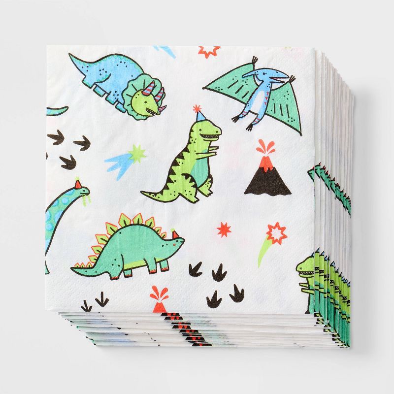 slide 1 of 3, 30ct Dinosaur Lunch Napkins - Spritz™, 30 ct