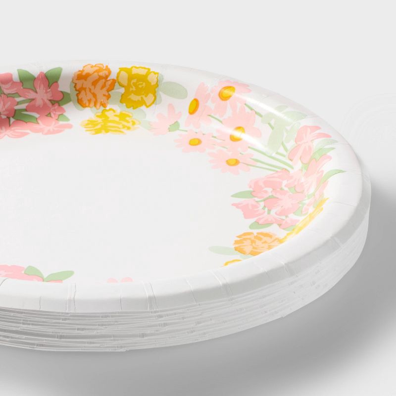 slide 3 of 3, 20ct Floral Snack Plates - Spritz™, 20 ct