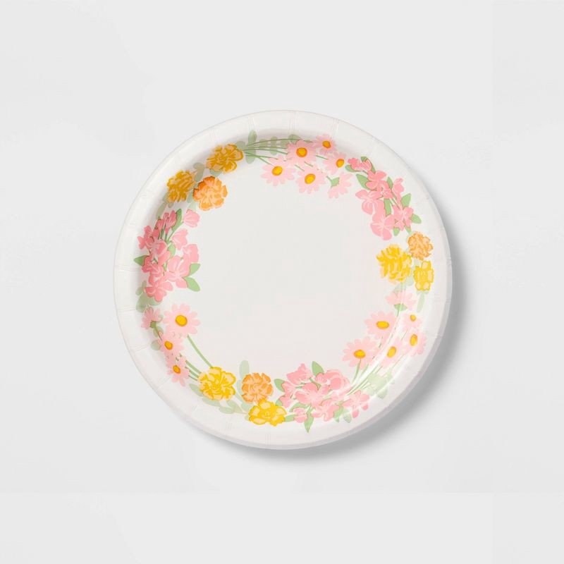 slide 1 of 3, 20ct Floral Snack Plates - Spritz™, 20 ct